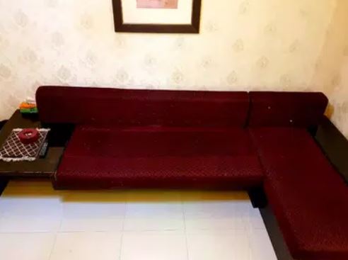 Red 5 seater L Sofa