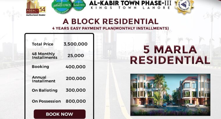 Plots for Sale in Kings Town Lahore