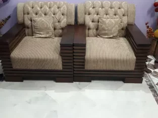Sofa Set Complete With Same Design Tables (Pure Wooden)
