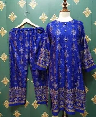 2pec linen stiched dress for slae in karachi