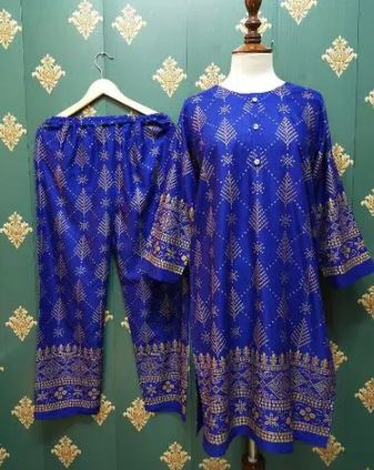 2pec linen stiched dress for slae in karachi