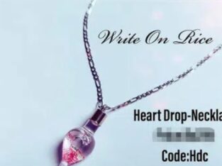 Heartdrop-Necklace with Name On Rice for sale