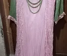 Pink and green stylish maxi 3pc dress Sanda, Lahor
