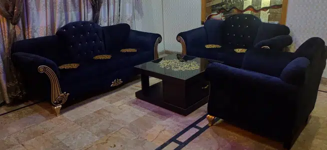 Black Valvit Fabric Sofa sell in Gujranwala