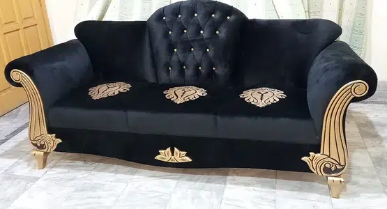 Black Valvit Sofa set 6 Seated sell in Gujranwala