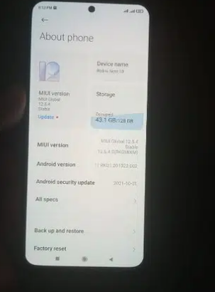 Redmi note 10 for sale 4/128GB for sale in lahore