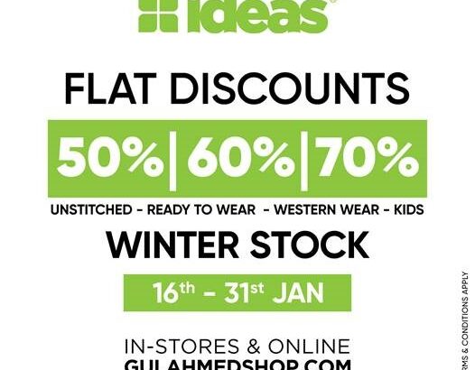 Ideas Gul Ahmed FLAT 50, 60, 70% Off Winter Stock