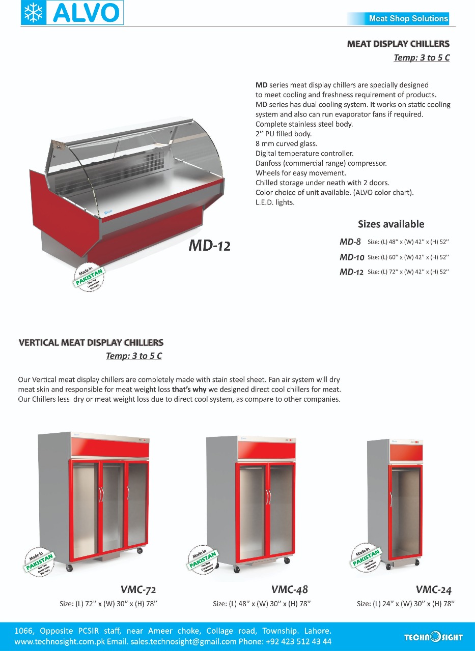 ALVO Carcass Hanging Chiller#ALVO Meat Display Chiller#Meat Shop Equipment in Pakistan#Fresh Meat Display#Meat Hanging Chiller