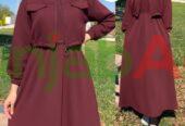 Winter 2PC Fleece Dress | Zipper Jacket + Long Frock