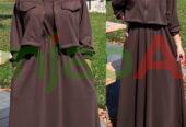 Winter 2PC Fleece Dress | Zipper Jacket + Long Frock
