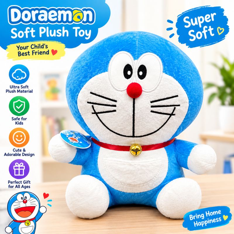 Doraemon Soft Plush Toy for Kids & Anime Fans